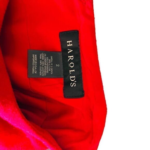 Harold’s skirt  wool cashmere blend  red pencil skirt made In  USA size 2 - Picture 3 of 11